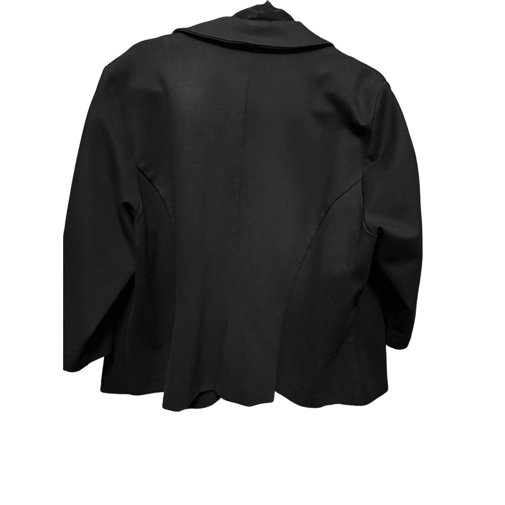 Studio by Torrid Womens Black Ruched 3/4 Sleeve Open Front Blazer Size 22/24 - Picture 6 of 7